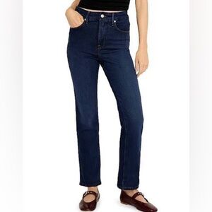 Good American Soft Tech Good Curve High Waist Ankle Straight Leg Jeans Indigo537